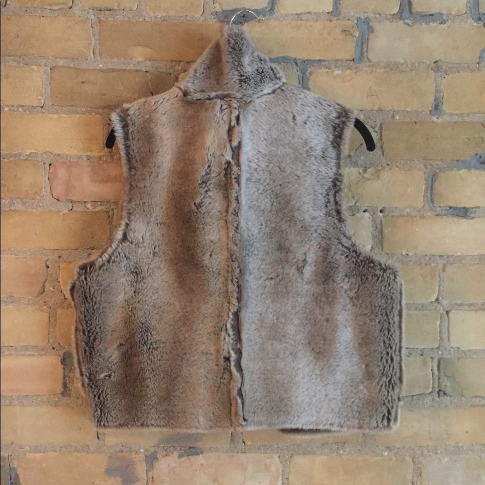 Vintage faux fur vest (reversible) suede/fur✨